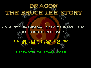 Dragon: The Bruce Lee Story title screen for Jaguar